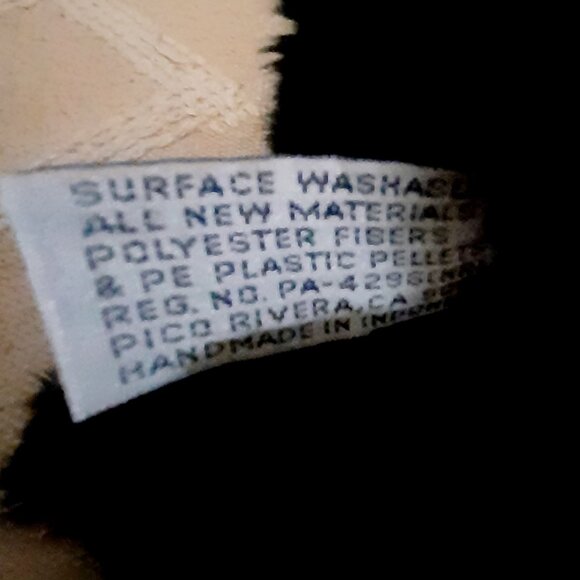 13" AURORA FLOPSIES BLACK BEAR LAYING STUFFED ANIMAL BEAN FILLED PLUSH-RETIRED! - Picture 7 of 7